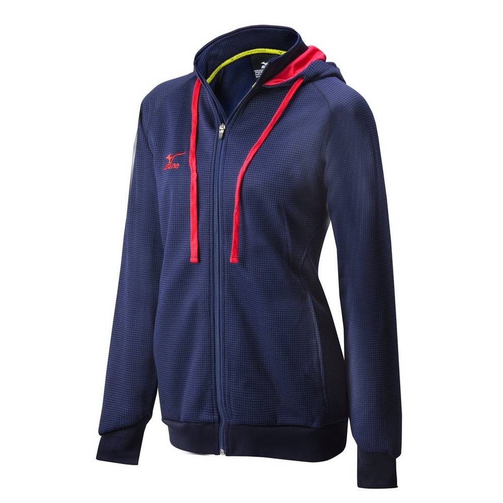 Damske Mikina Mizuno Pro Full Zip Hoody Námornícka Modrá/Červené Vypredaj ZPFX41652
